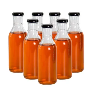 8 Oz 150ml Clear Sauce Glass Sauce Bottle With Screw Metal Lid