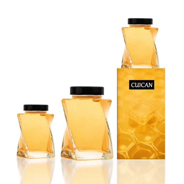 NEW 236ml 396ml Twist Shape Glass Honey Jar - Image 2