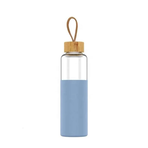 Water Bottle With Silicone Sleeve and Bamboo Lid - Image 2
