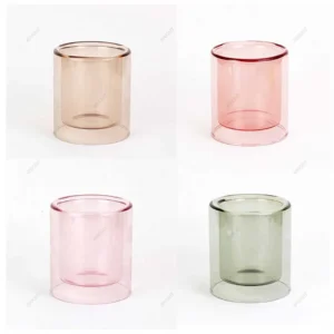 9oz/12oz/15oz Multi-Color Luxury Double Wall Glass Jars – Empty Soy Wax Votive Candle Holders
