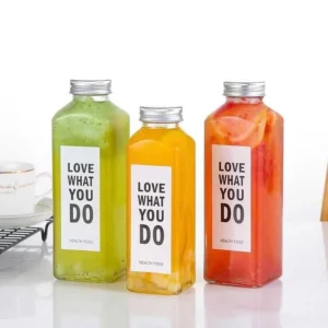 500ml Square Beverage Drink Milk Juice Glass Bottles