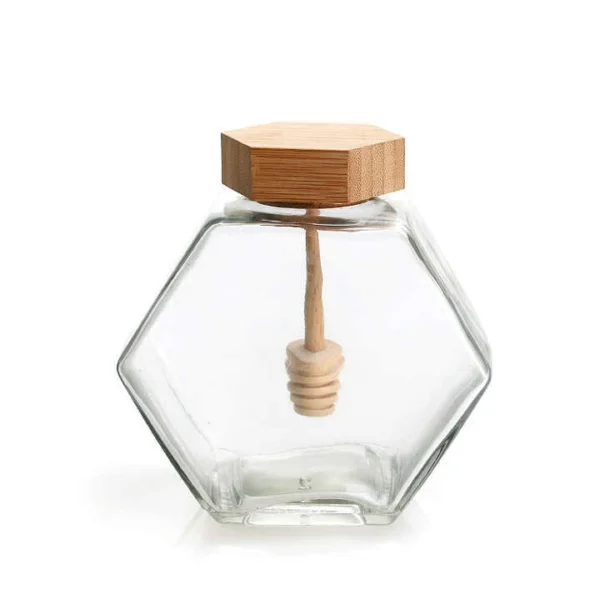 Customized Luxury Hexagonal Honey Glass Jar - Image 3