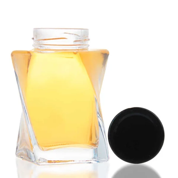 NEW 236ml 396ml Twist Shape Glass Honey Jar