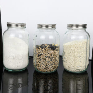 64oz Glass Mason Jars With Metal Airtight Lids