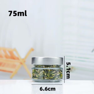 Recycled Candy Glass Jar With Iron Cap 8 O1C