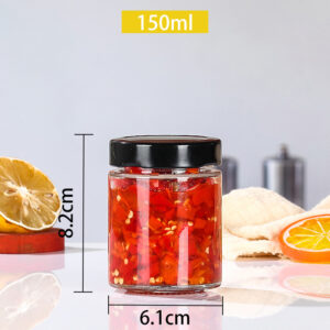 Recycled Candy Glass Jar With Iron Cap 11 O1CN01Q