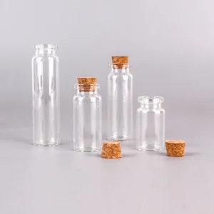 Clear Glass Tube Bottle With Cork