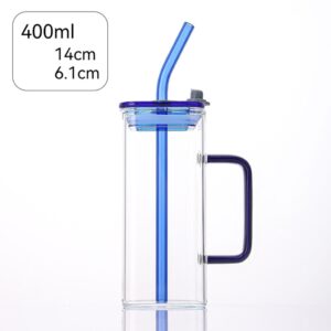 Glass Water Bottle Square Coffee Cup Juice Milk Cup with Lid and Straw 11 微信图片 2025 06 27 141700 117