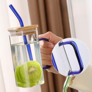 Glass Water Bottle Square Coffee Cup Juice Milk Cup with Lid and Straw 10 微信图片 2025 06 27 141710 765