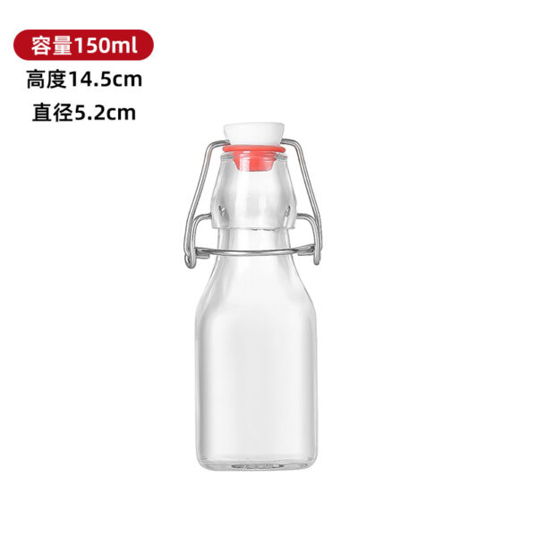 Square 750ml Classic Beverage Glass Bottle with Screw Top Cap - Image 2