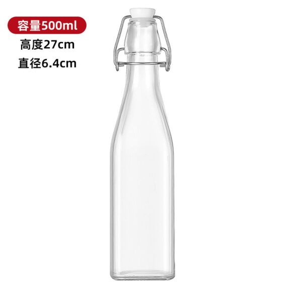 Square 750ml Classic Beverage Glass Bottle with Screw Top Cap - Image 4