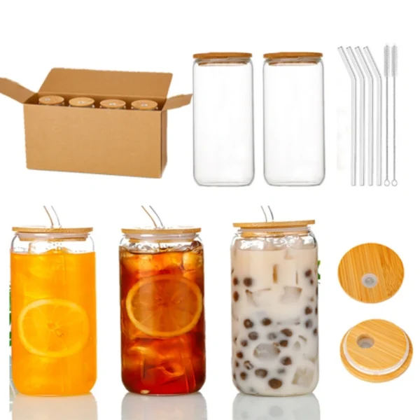 Food Grade 16oz Glass Cup 12oz Drinking Clear Glass Mug