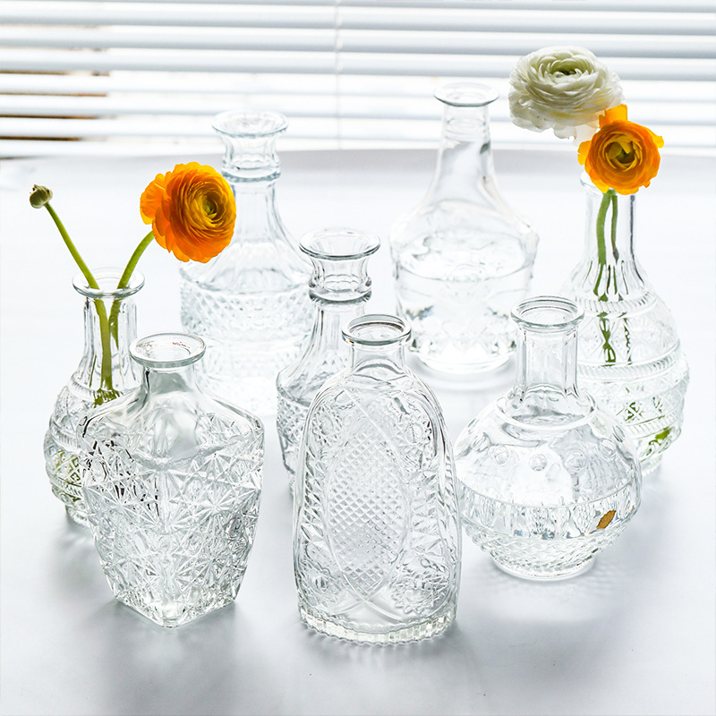 Spanish Style Vintage Design Rustic Crystal clear Plant Mini Glass Bud Vase 2 Spanish Style Vintage Design Rustic Crystal clear Plant Mini Glass Bud Vase - Image 2