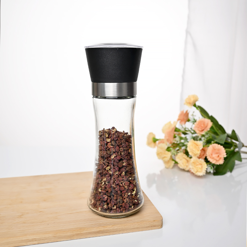 Wholesale 180ml adjustable stainless steel glass salt grinder 3 Wholesale 180ml adjustable stainless steel glass salt grinder - Image 3