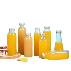 Customized Clear Amber Boston Round Glass Bottle