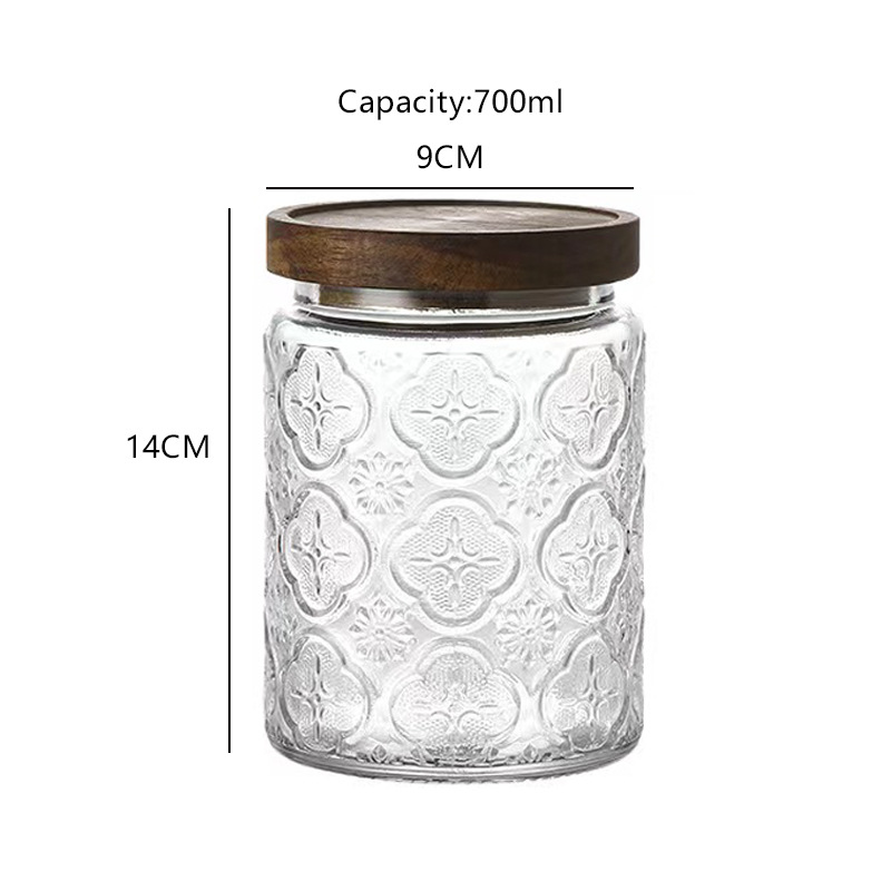 Wholesale 500ml transparent empty round square glass storage jar 5 Wholesale 500ml transparent empty round square glass storage jar - Image 5