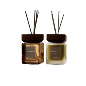 150ml Square Wood Cap Glass Reed Diffuser Bottle