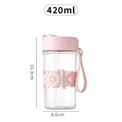 420ml Water Bottle Handheld Glass Cup | Hua Jing