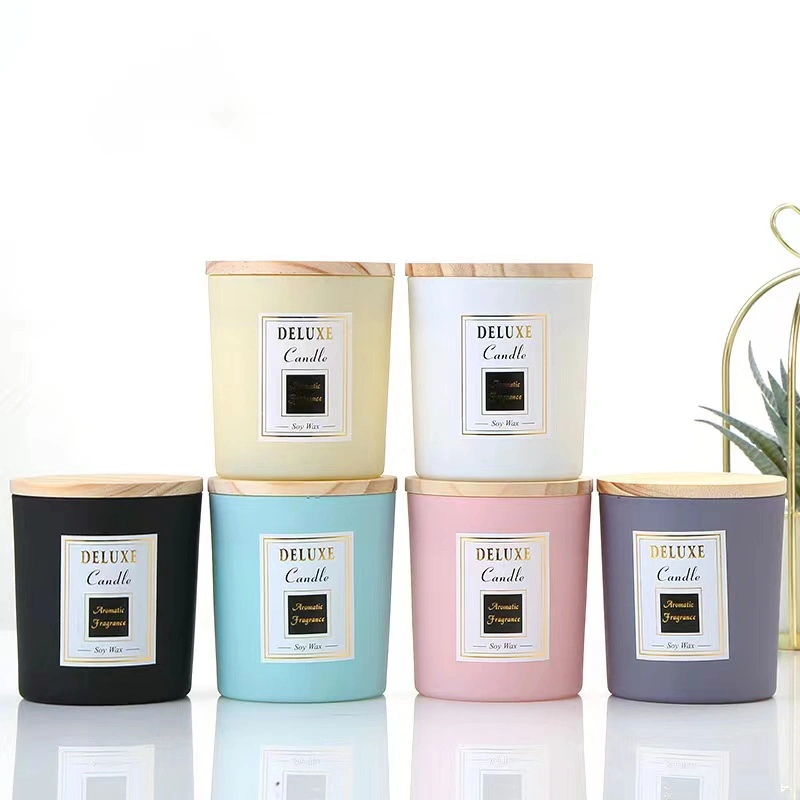 Custom Logo Luxury Candle Jars With Bamboo Wooden Lid | Hua Jing