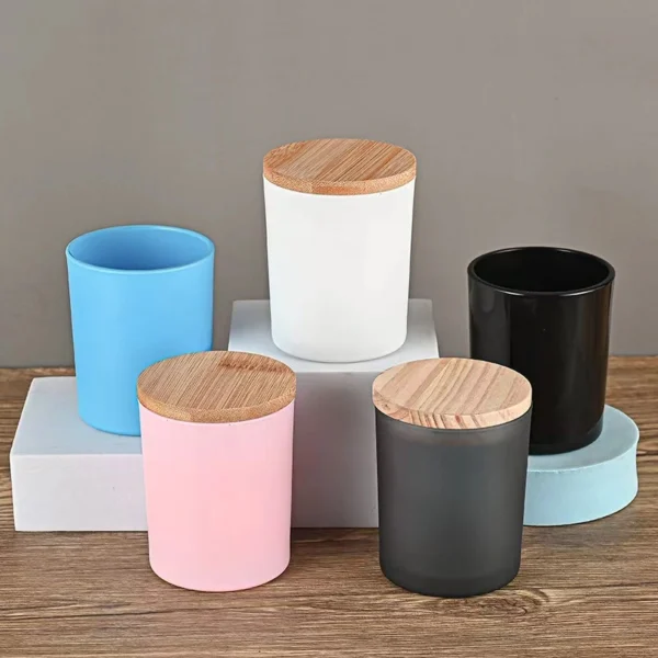 Custom Logo Luxury Candle Jars With Bamboo Wooden Lid | Hua Jing
