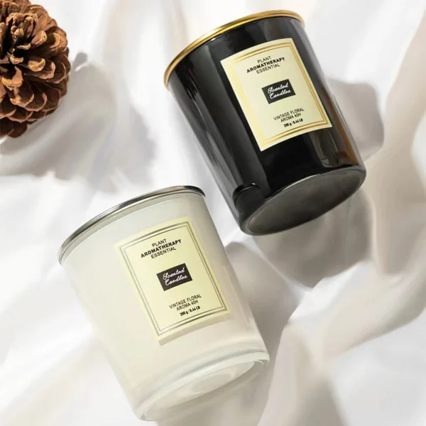 Custom Logo Luxury Candle Jars With Bamboo Wooden Lid | Hua Jing