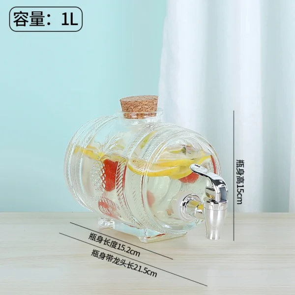 Wine Beverage Glass Juice Dispenser with Faucet - Image 2