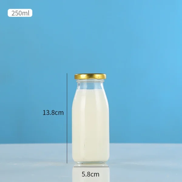 Food Grade Glass Milk Bottles With Lids - Image 3