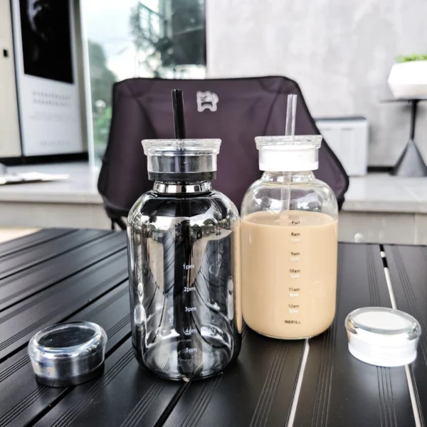 Colorful borosilicate glass water bottle - Image 6