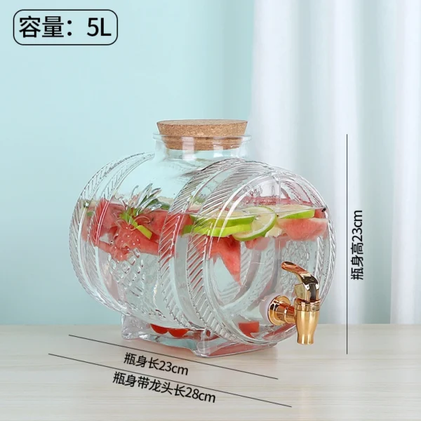 Wine Beverage Glass Juice Dispenser with Faucet - Image 4