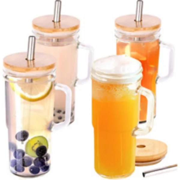 Reusable 25 oz glass water bottle with handle - Image 5