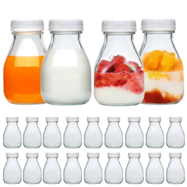 Reusable Glass Bottles with Lids for Milk - Image 2