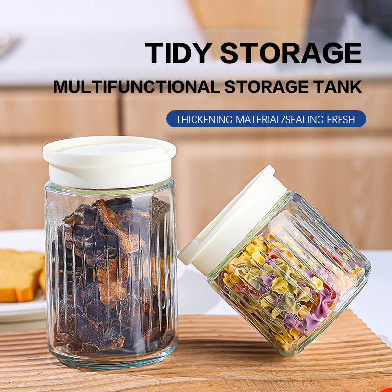 Glass Storage Jars for Dressings Pasta Pickles 4 Glass Storage Jars for Dressings Pasta Pickles - Image 4