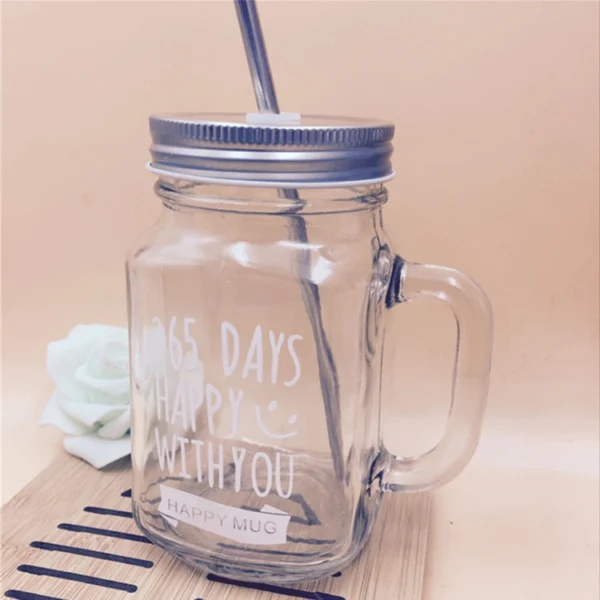 Clear 16 oz Mason Jar with Lid - Image 2