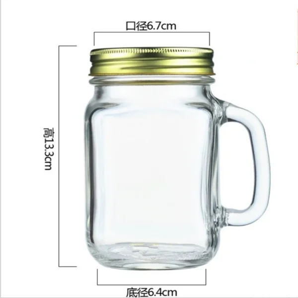 Clear 16 oz Mason Jar with Lid - Image 4