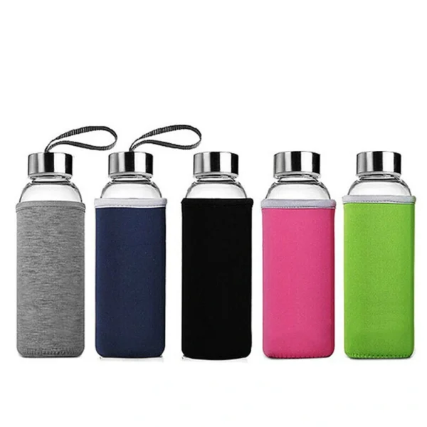 High Borosilicate Clear Glass Drinking Bottle With Sealing Glass Lid