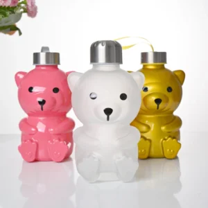 Wholesale Bear Cup Creative Glass Bottle With Lid 12 2 24