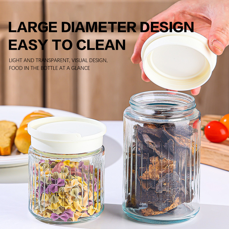 Glass Storage Jars for Dressings Pasta Pickles 2 Glass Storage Jars for Dressings Pasta Pickles - Image 2