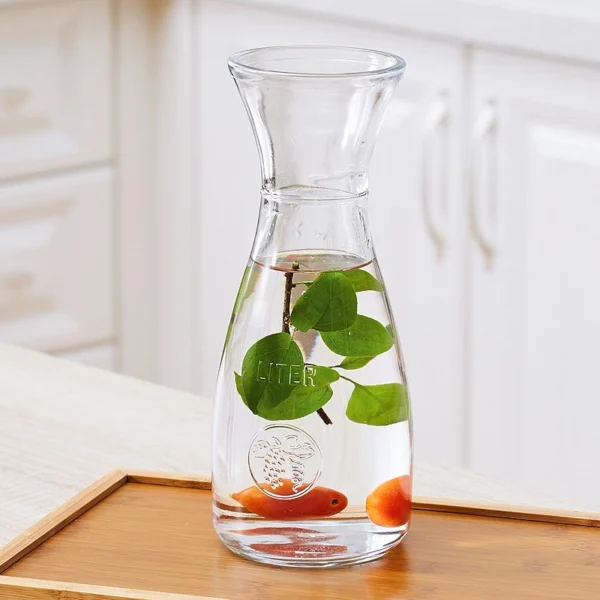 Transparent round glass milk bottle with lid - Image 5