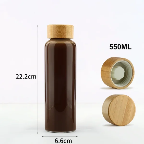 High Borosilicate Clear Glass Drinking Bottle With Sealing Glass Lid - Image 3
