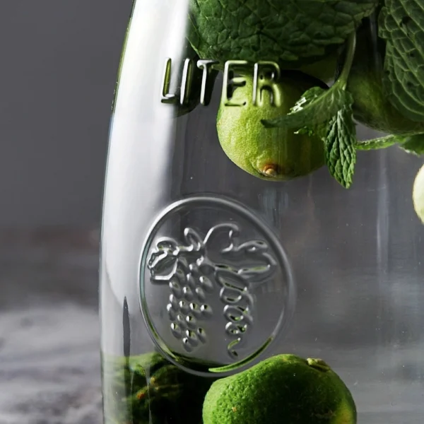 Transparent round glass milk bottle with lid - Image 4