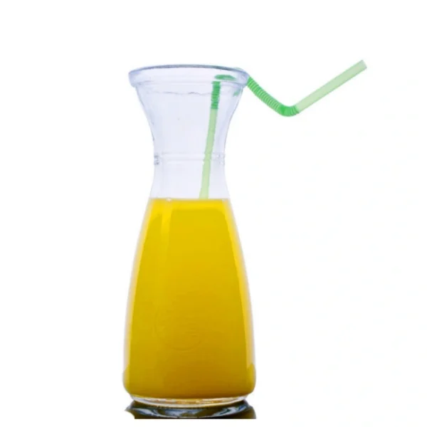 Transparent round glass milk bottle with lid - Image 7