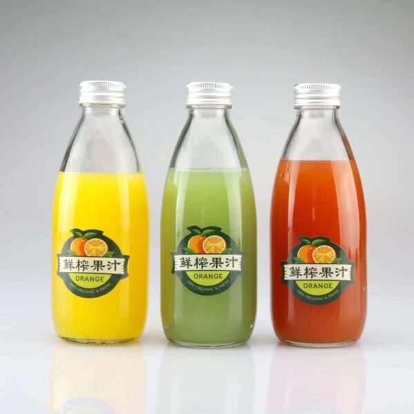 250ml Glass Milk Bottle with Screw Cap - Image 2