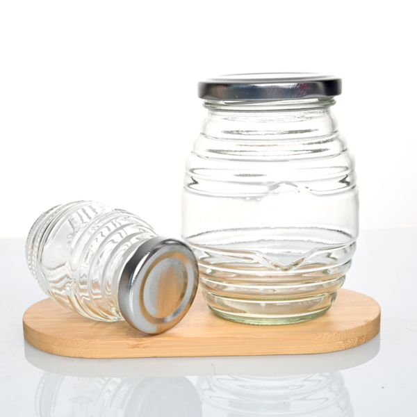 Round Shaped Glass Honey Jar with Tinplate Lid - Image 6