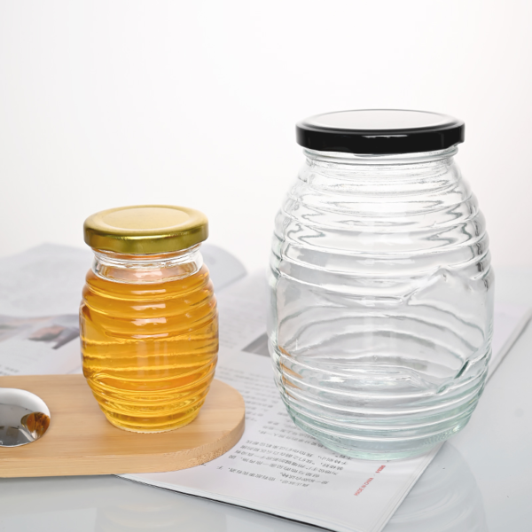 Round Shaped Glass Honey Jar with Tinplate Lid - Image 5