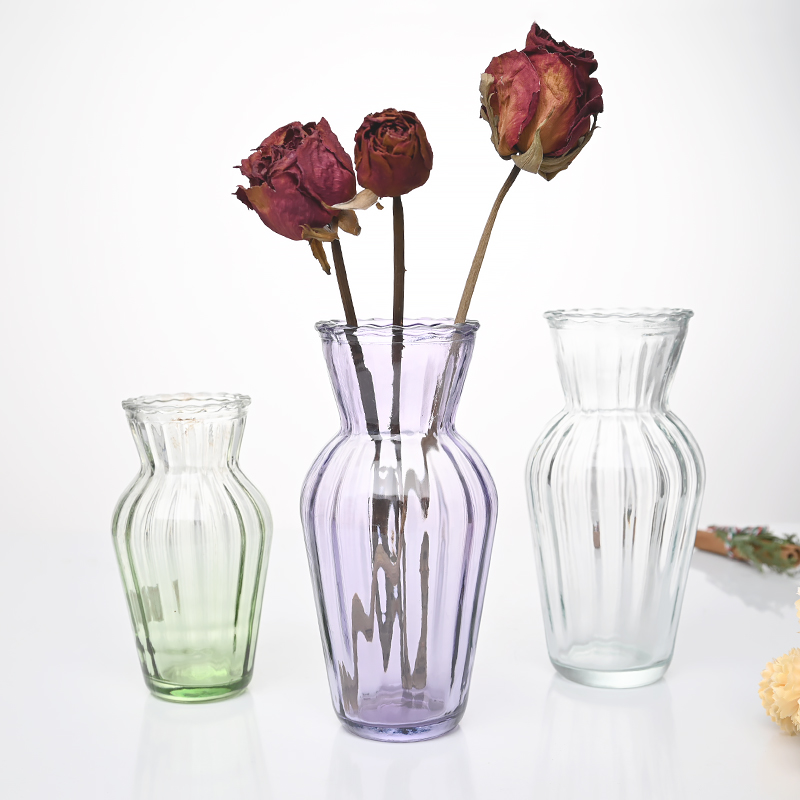 Relief Design Flower Clear Plant Mini Glass Bud Vase 5 Relief Design Flower Clear Plant Mini Glass Bud Vase - Image 5