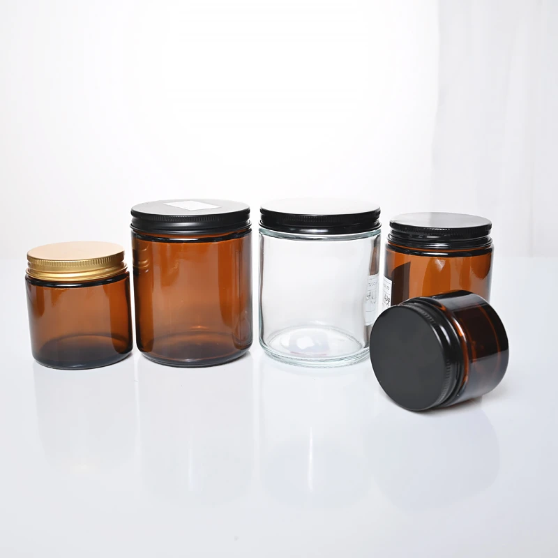 Amber Glass Candle Jar 4 Amber Glass Candle Jar - Image 4