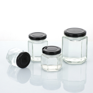 Recycled 45ml 380ml 500ml 730ml Hexagonal Glass Jar