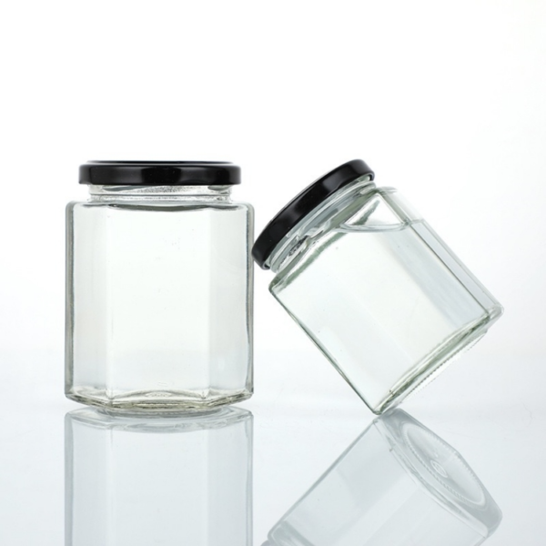 Recycled 45ml 380ml 500ml 730ml Hexagonal Glass Jar - Image 4
