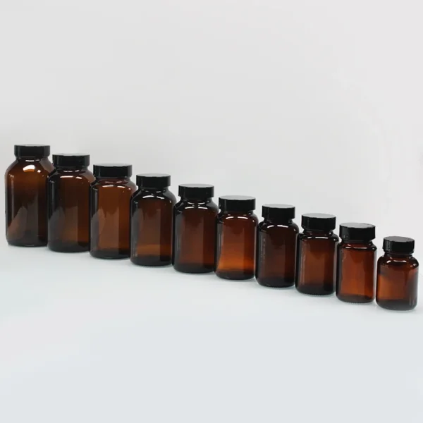 Amber Capsule Pill Medicine Glass Bottle - Image 2
