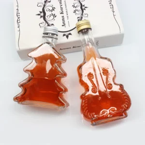 Customized Shaped Glass Wine Bottles: Christmas Tree & Violin Styles Bottle